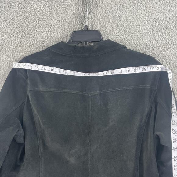 Mark Alan Jacket Womens Plus 3X Black Leather Blazer Coat Button Lined - Picture 9 of 11